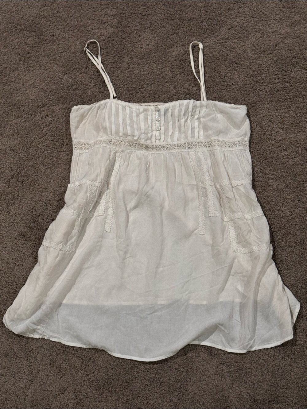Urban outfitters White Spaghetti Strap Lace Trim Tank Top